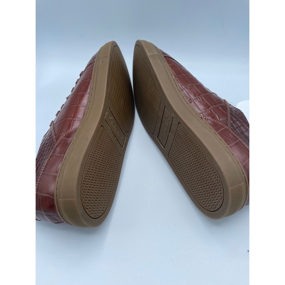 Belvedere Bernardo II Mens Cognac Alligator Embossed Leather Sneakers 8.5 D - Picture 5 of 7